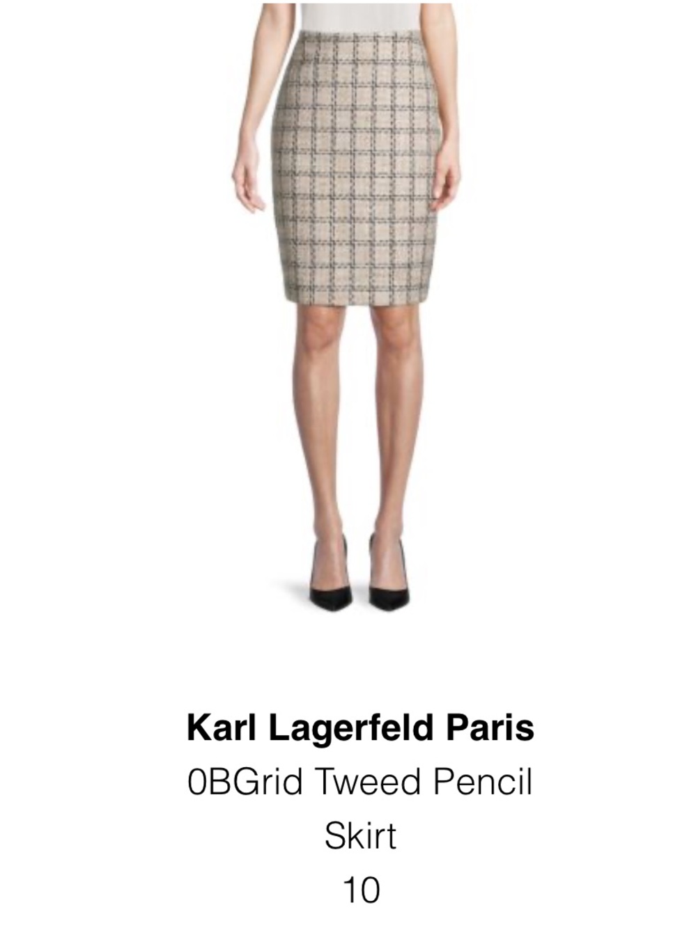 Karl Lagerfeld CheckedTweed Skirt NWT